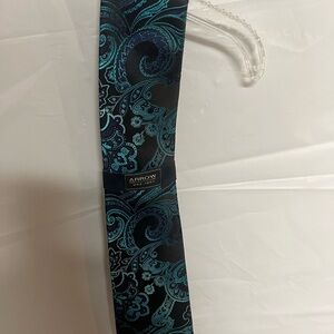 Arrow Teal and Black Paisley Tie